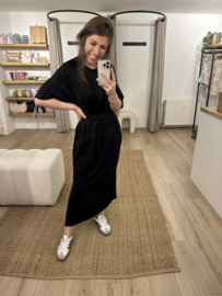 Soft long dress Azzurro - black