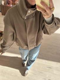 Autumn mantel short jacket - taupe
