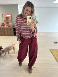 Stripe bow longsleeve - bordeaux