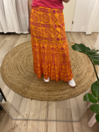 Print maxi skirt Azzurro - orange