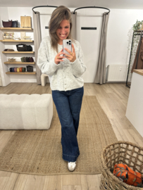 Knitted button cardigan Azzurro - grey light