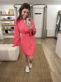 Party V-dress Azzurro - fuchsia
