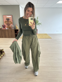 Cashmere longsleeve - army green dark