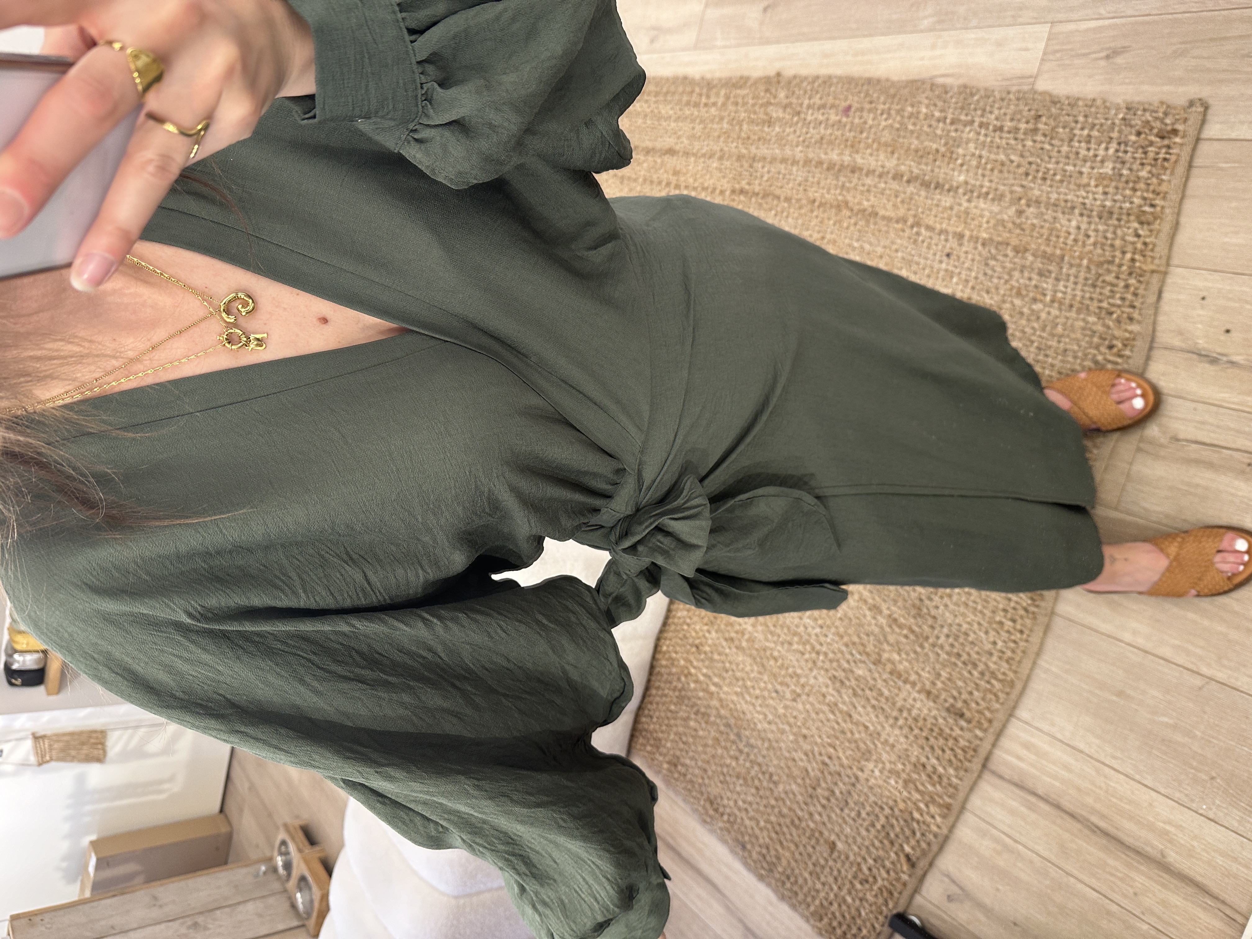 Overlay dress Ambika - army green