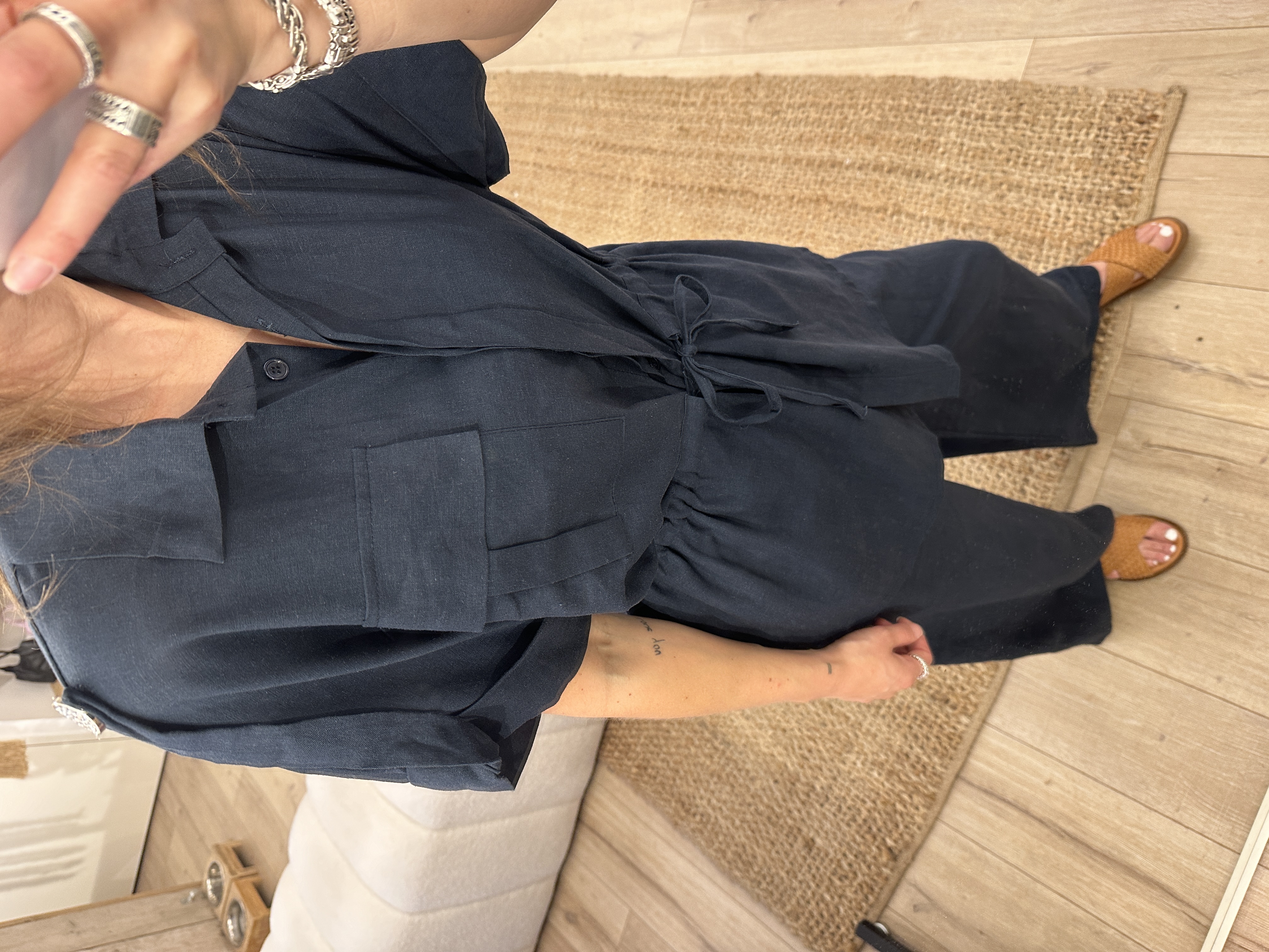 Linen set - dark blue