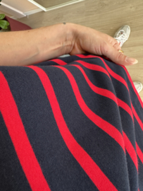 Stripe shoulder top Azzurro - dark blue/red