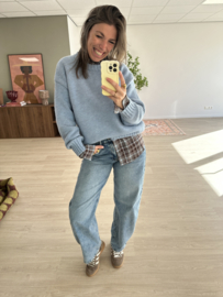Basic knitted pull Azzurro - blue light