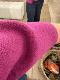 Basic knitted pull Azzurro - dark magenta