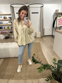 Bow peplum blouse - beige