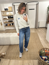 Basic alpaca pull Azzurro - light grey