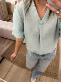 Puff V-tee Azzurro - mint