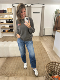Retro sweater pull - washed dark grey