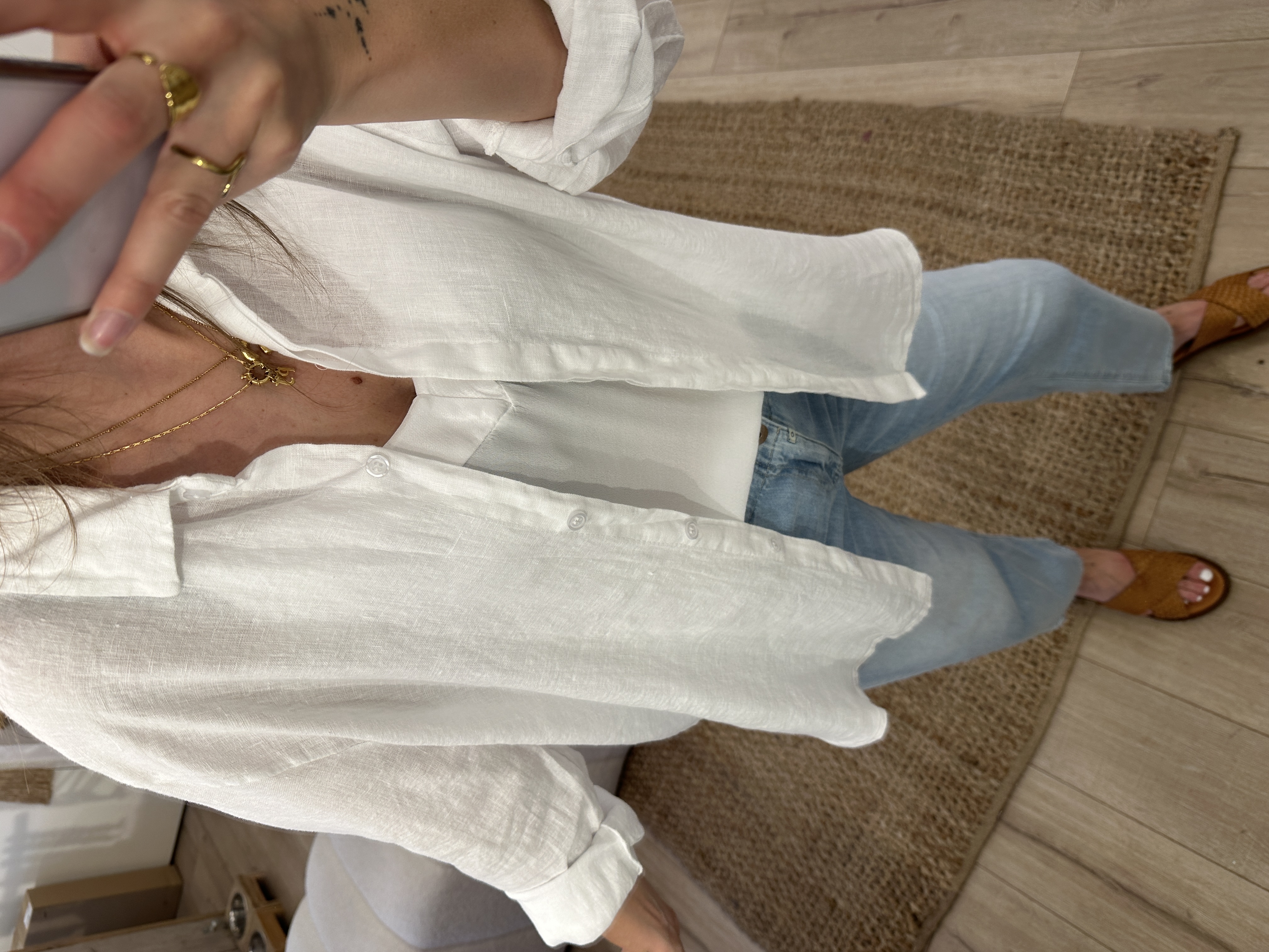 Linen blouse - white