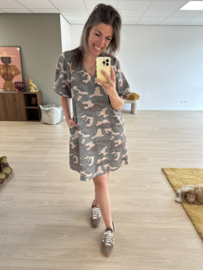 Camo puff pocket dress Azzurro - army green