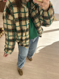 Teddy check jacket - beige