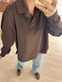 Soft polo pull - dark brown