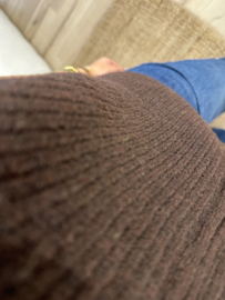 Zip knitted spencer Azzurro - dark brown