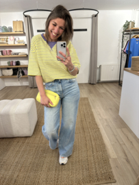 Stripe shortsleeve Azzurro - yellow/purple