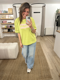Bisous tee Ambika - green/pink