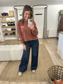 Retro sweater pull - washed bordeax