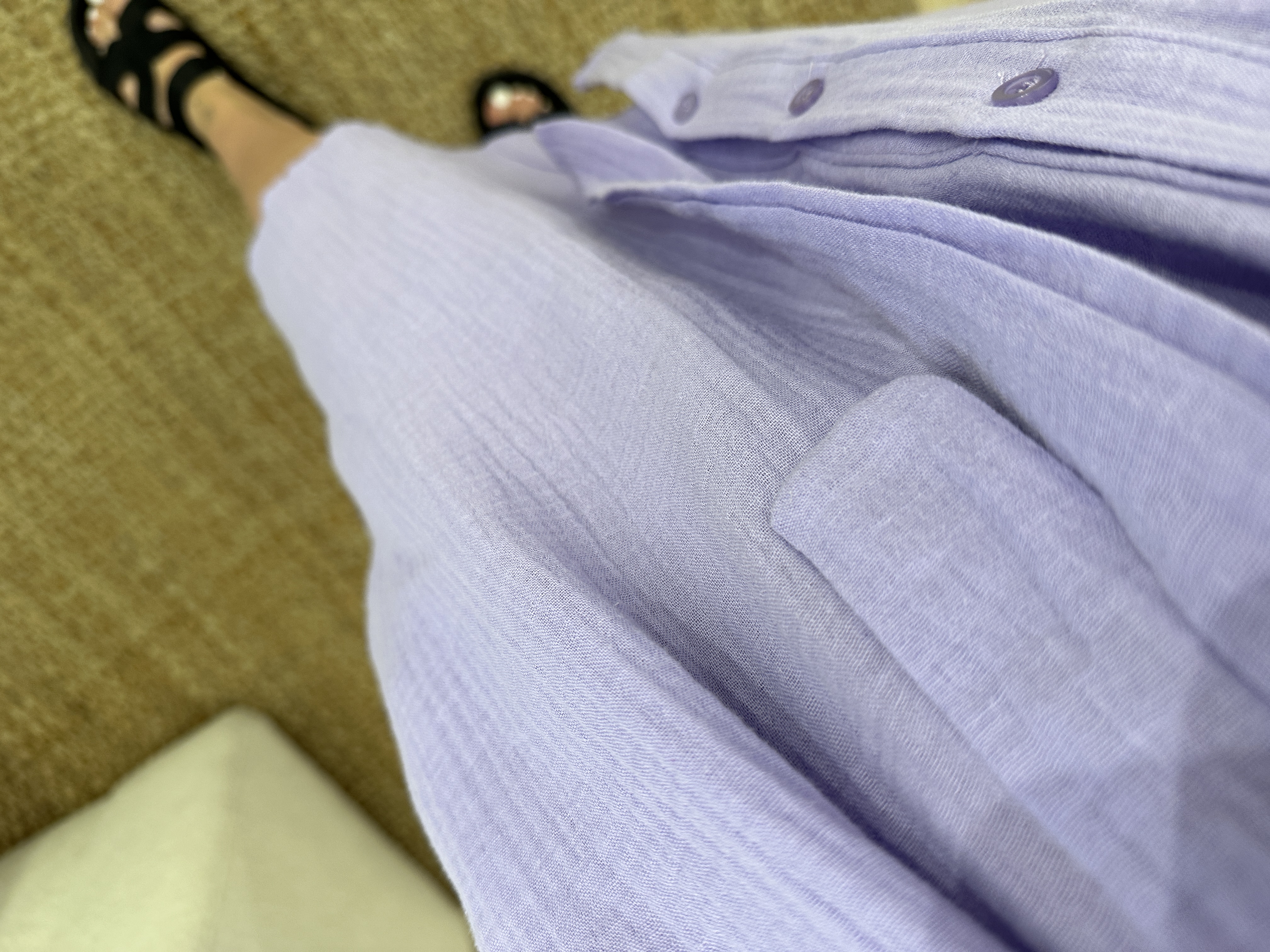 Waffle pocket dress Azzurro - lila