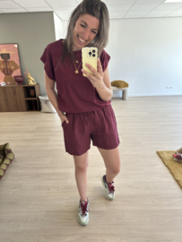 Basic elastic top - bordeaux