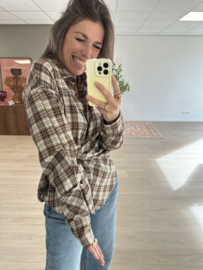 Check knot blouse Azzurro - brown