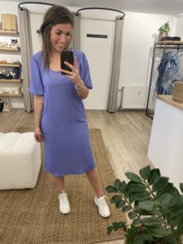 Basic puff bow dress Azzurro - lavendel