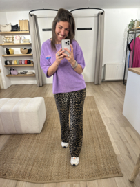 Terry shortsleeve pull Azzurro - purple
