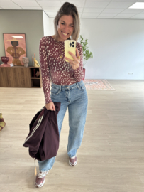 Dot cashmere longsleeve - bordeaux