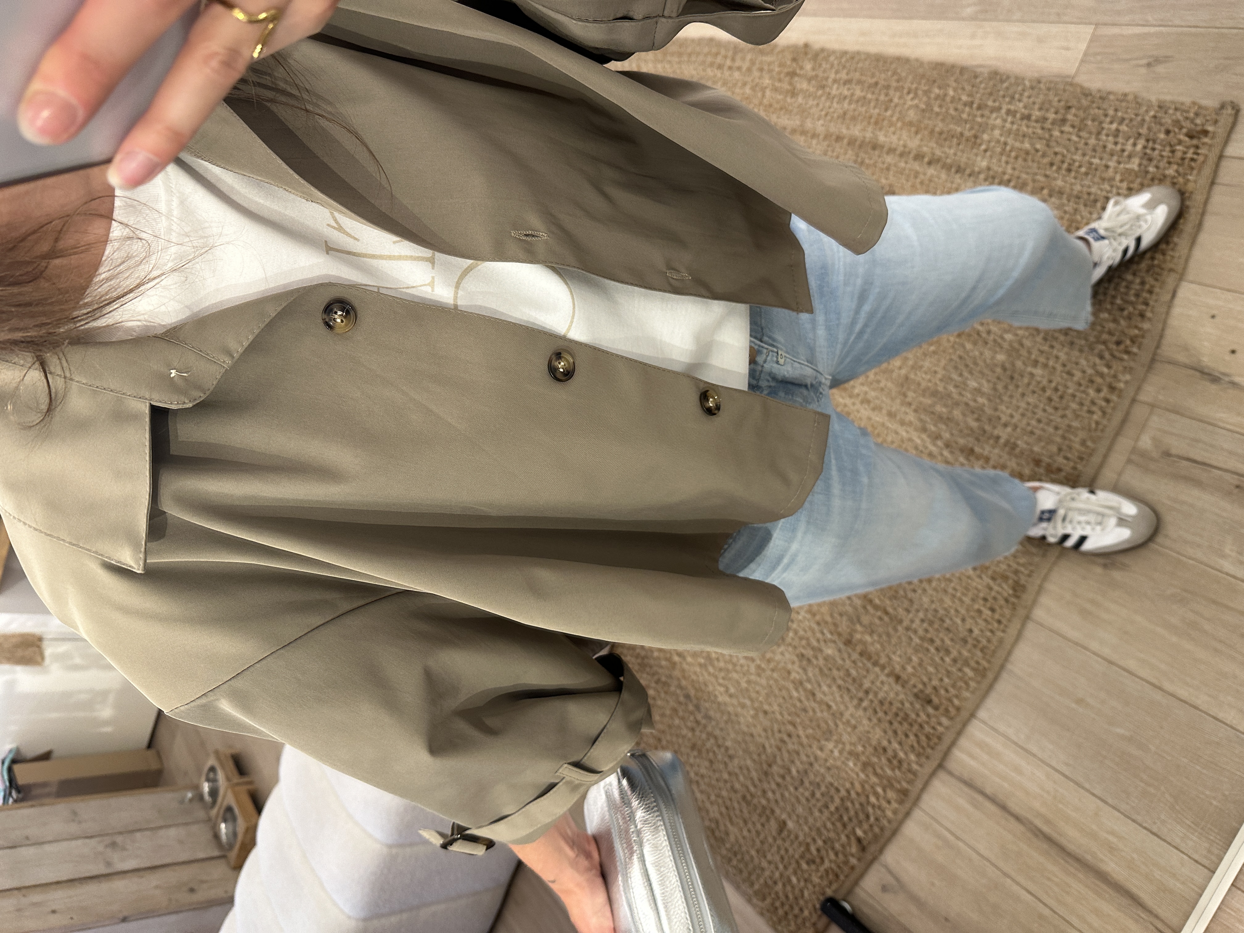 Wide short trenchcoat - taupe