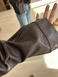 Leatherlook jacket Azzurro - dark brown