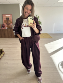 Brooklyn baseball pull - bordeaux