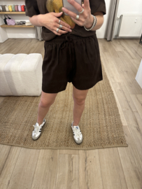 Linen short Ambika - dark brown