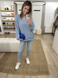 Cotton stripe sweater Azzurro - cobalt