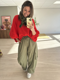 Butterfly knitted cardigan Ambika - red
