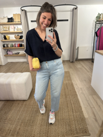 Basic V-tee Azzurro - dark blue