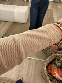Basic rib longsleeve Azzurro - camel