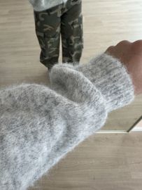 Knitted button cardigan - grey light