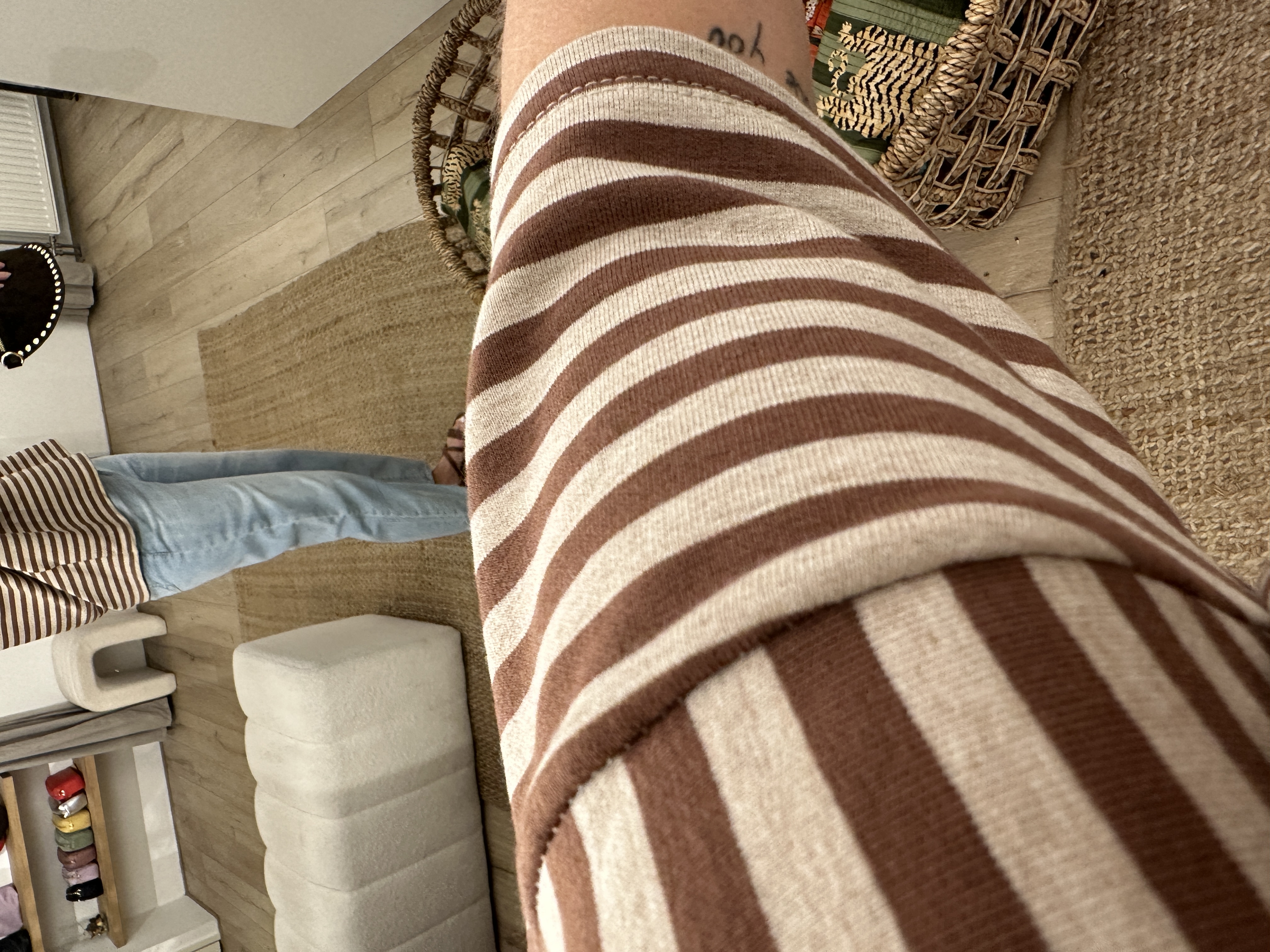 Stripe salut shortsleeve - brown/beige