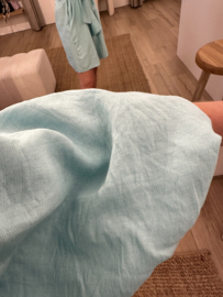 Puff pocket A-dress Azzurro - aqua