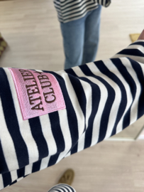 Stripe emblem text longsleeve - dark blue