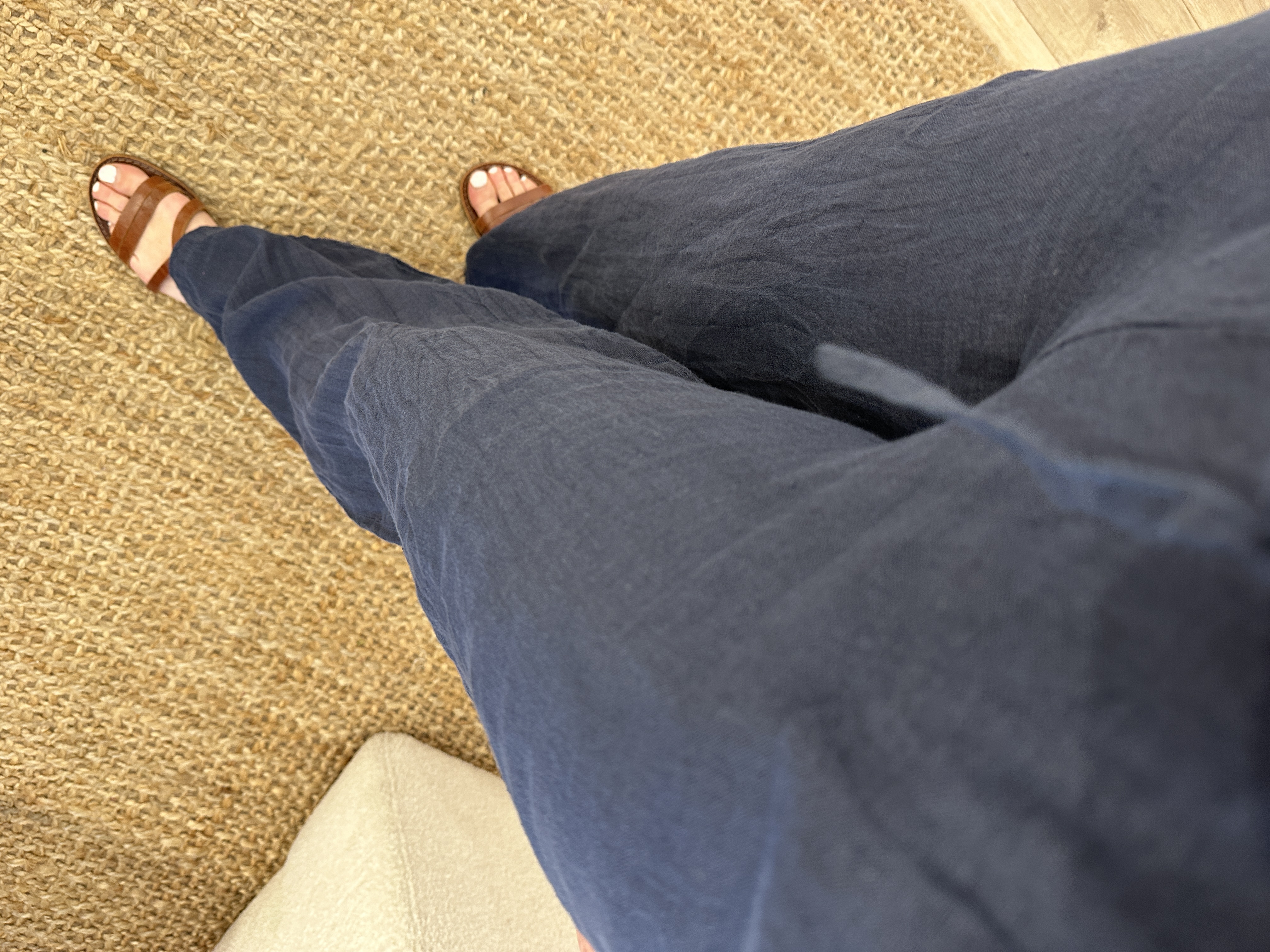 Linen pants - dark blue