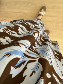 Print V-pocket dress Azzurro - dark brown/blue
