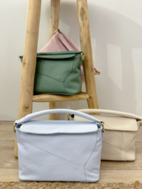 Leather crossbody handbag - light blue
