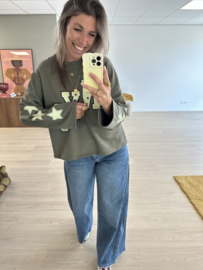 NYC sweater pull - army green