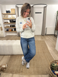 Basic alpaca pull Azzurro - light grey