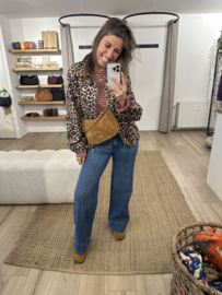 Panter suedine jacket Azzurro - brown