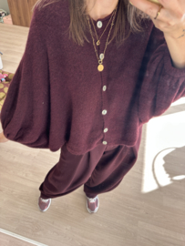 Butterfly knitted cardigan Ambika - bordeaux/aubergine