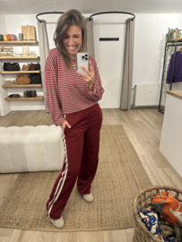 Stripe loose longsleeve Azzurro - dark red